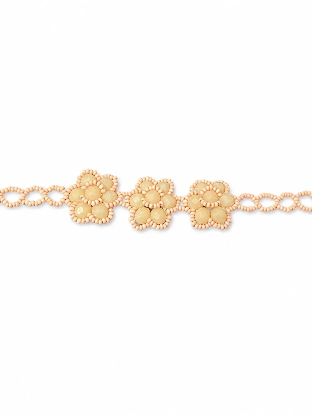 Yellow Floral Beaded Choker Necklace
